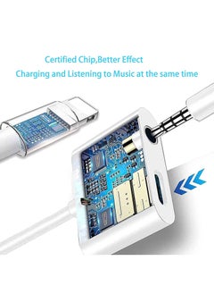 Generic Apple MFi Certified Lightning to 3.5mm Headphones Dongle Jack Adapter for iPhone 2 in 1 Headphone Adapter and Aux Audio Adapter& Charger Cable Splitter Compatible with iPhone 12 11 XS XR X 8 7  - Image 2