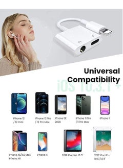 Generic Apple MFi Certified Lightning to 3.5mm Headphones Dongle Jack Adapter for iPhone 2 in 1 Headphone Adapter and Aux Audio Adapter& Charger Cable Splitter Compatible with iPhone 12 11 XS XR X 8 7  - Image 5