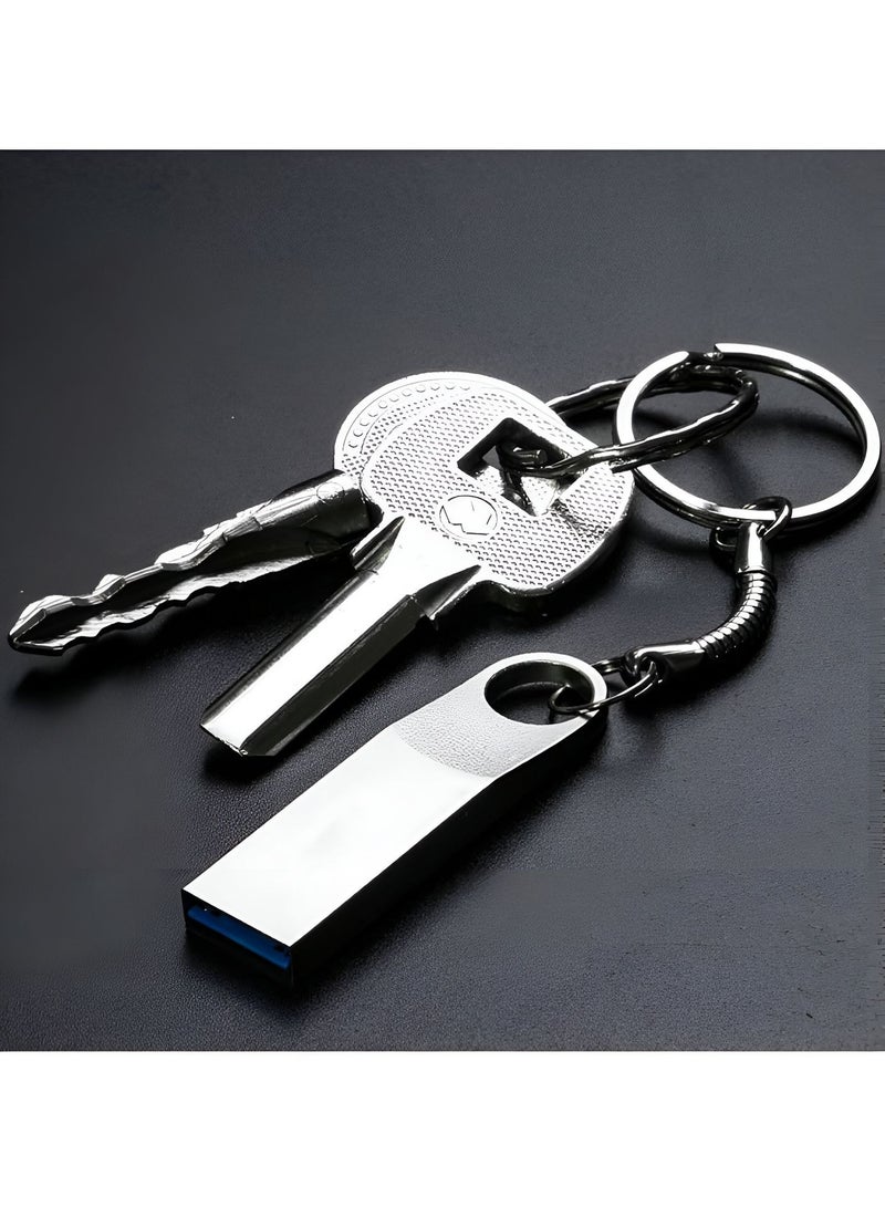 CHAPPELINE Flash Drive For Storage And Transfer With 128GB Capacity 128GB Flash Drive Metal USB 3.1/3.0, Waterproof, Shockproof - Silver - Image 5