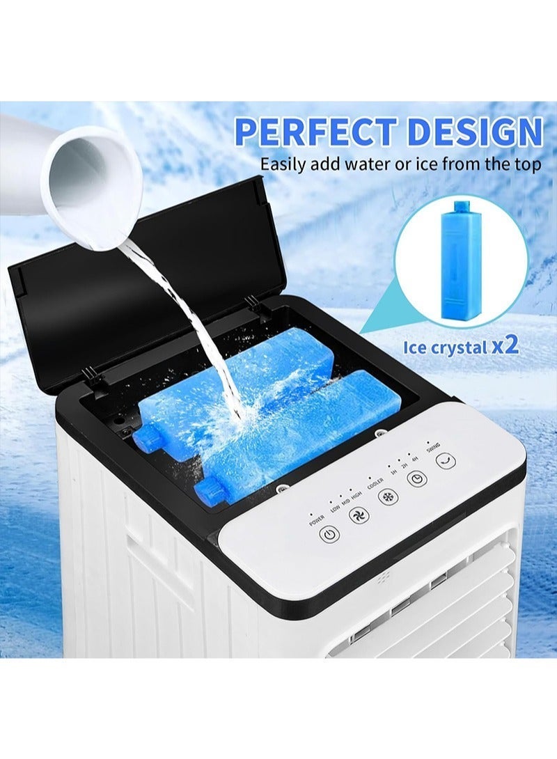 Yoawllty Remote-controlled evaporative air cooler, three-speed multi-function water air conditioner, delivers powerful cooling and prevents dryness in summer. Ideal for bedrooms, kitchens, offices, and other indoor spaces. - Image 5