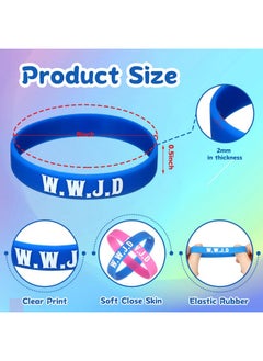 Jerify 200 Pcs Wwjd Bracelets Religious Colored What Would Jesus Do Bracelets Christian Silicone Bracelet Silicone Wwjd Wristband For Fundraiser Men Women Church Events Party Favors  - Image 3