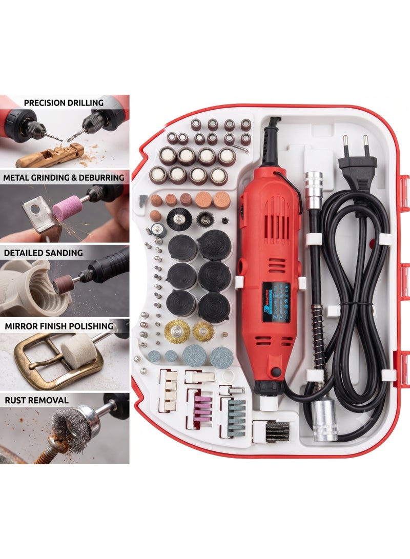 DEFAONS 150W Mini Rotary Tool Kit 222 Pcs – High Performance Electric Die Grinder and Precision Drill Set, 12000-36000 RPM Variable Speed Multi Tool with 3.2mm Collet for Crafting, Engraving, Grinding and Polishing - Image 3