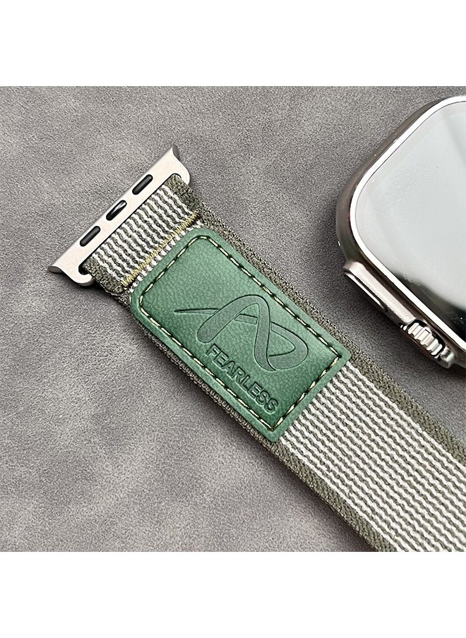 Fearless Tape Smartwatch Bands for Apple Watch Ultra 1/2 49mm 45mm 44mm 42mm, Replacement Parachute Style Buckle Straps for iWatch SE Series 10 9 8 7 6 5 4 3 2 1 SE (Green)  - Image 3