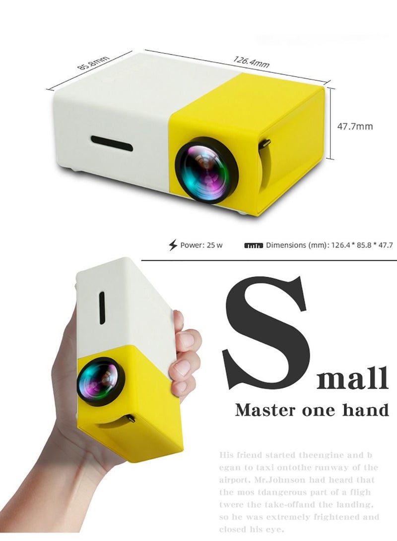 بروجيكتور LED ميني YG300: 480x272 بكسل، يدعم 1080P، متوافق مع HDMI، صوت USB، مشغل فيديو منزلي محمول - Image 3