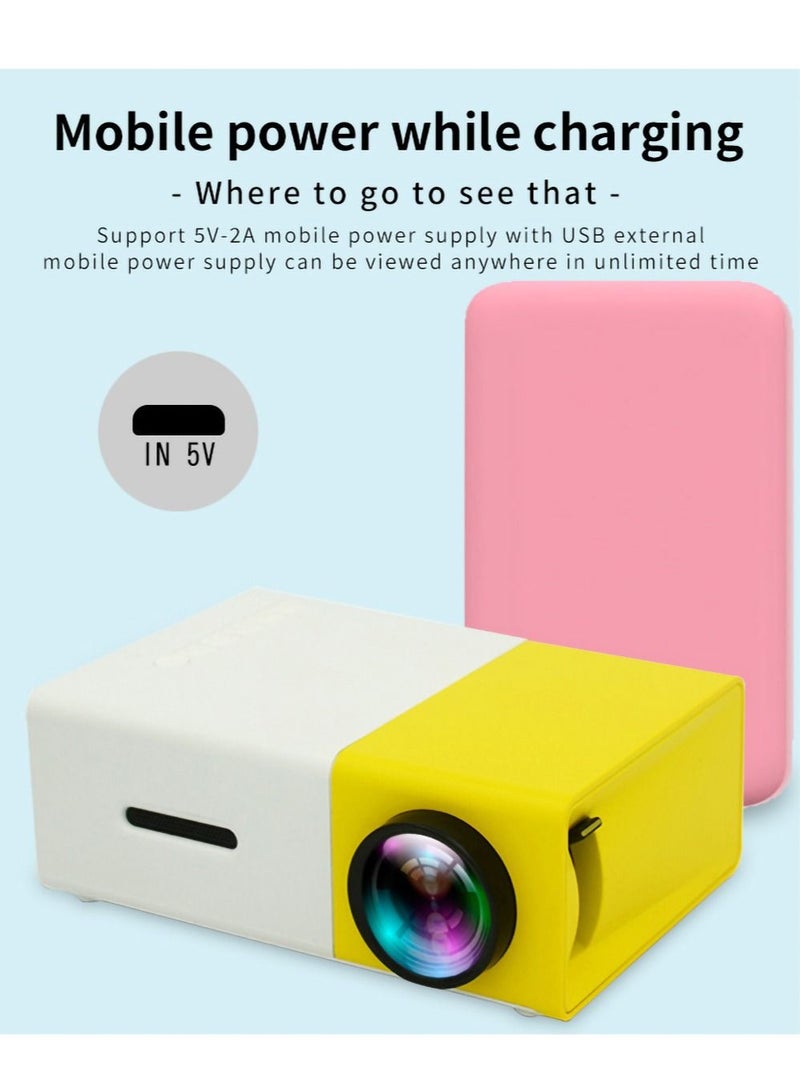 بروجيكتور LED ميني YG300: 480x272 بكسل، يدعم 1080P، متوافق مع HDMI، صوت USB، مشغل فيديو منزلي محمول - Image 4