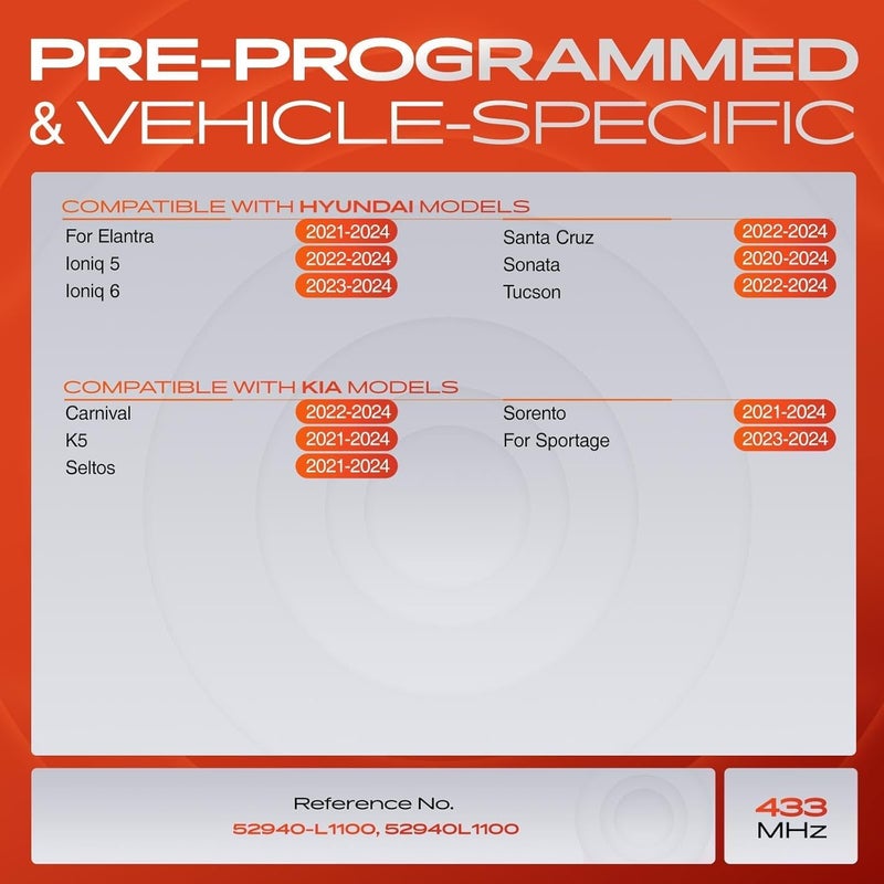 A-Premium 433 MHz Metal Valve Tire Pressure Monitoring Sensor - 4-Pack for Hyundai and Kia Models - Image 3