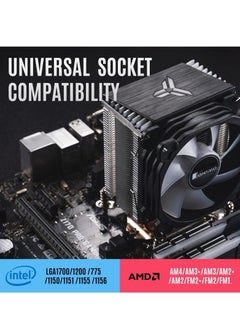Generic CPU Air Cooler, CR1400 RGB 4 Heat-Pipes, 126mm RGB CPU Fan, Removable 92mm PWM Fans, ARGB Light Sync with Motherboard, 5V 4-pin RGB CPU for AMD Ryzen/Intel LGA 1700 115X, Black  - Image 2