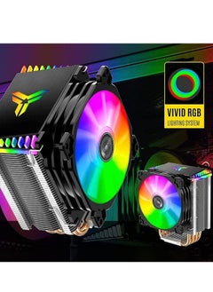 Generic CPU Air Cooler, CR1400 RGB 4 Heat-Pipes, 126mm RGB CPU Fan, Removable 92mm PWM Fans, ARGB Light Sync with Motherboard, 5V 4-pin RGB CPU for AMD Ryzen/Intel LGA 1700 115X, Black  - Image 5