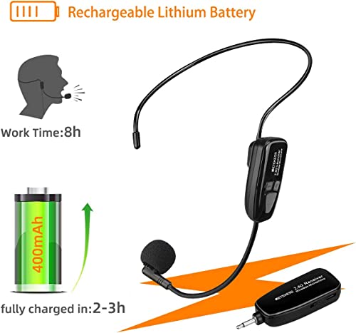 Retekess TT123 Wireless Microphone Headset,2.4G Wireless Mic System,164ft,Headset and Handheld 2 in 1,for Tour Guide,System,Voice Amplifier,Window Speaker,PA System(Incompatible Phone,Laptop) - Image 3