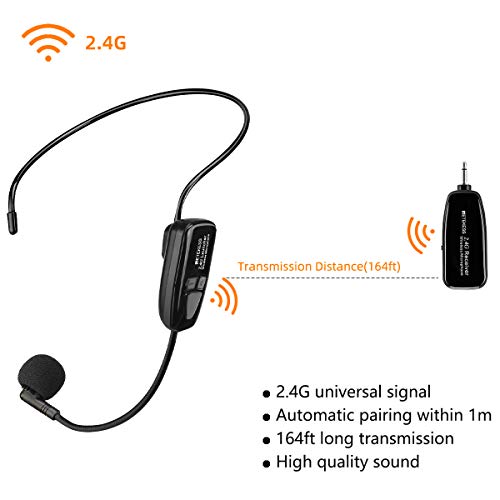 Retekess TT123 Wireless Microphone Headset,2.4G Wireless Mic System,164ft,Headset and Handheld 2 in 1,for Tour Guide,System,Voice Amplifier,Window Speaker,PA System(Incompatible Phone,Laptop) - Image 4