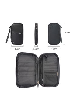 KASTWAVE Passport Holder Travel Wallet, RFID Blocking Travel Document Holder Organiser Waterproof Family Passport Wallet for Women Men for ID Card Credit Cards Flight Tickets Money Coins Phone-Black  - Image 4