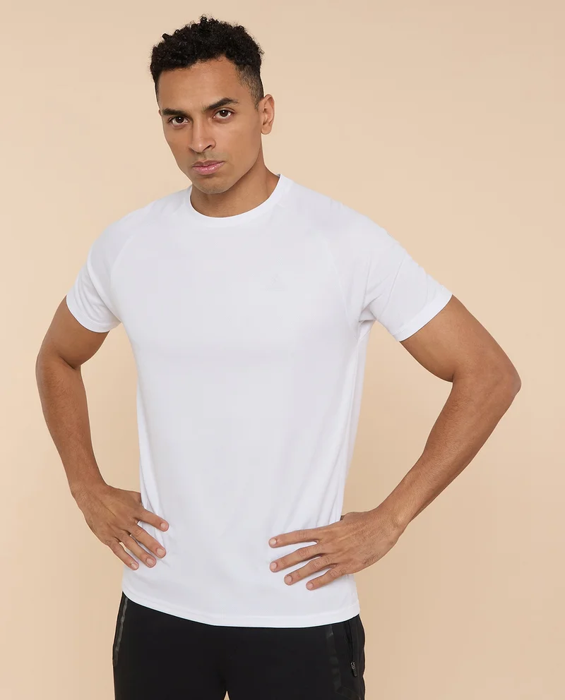 أر أند بي Logo Detail Active T-Shirt with Crew Neck and Short Sleeves