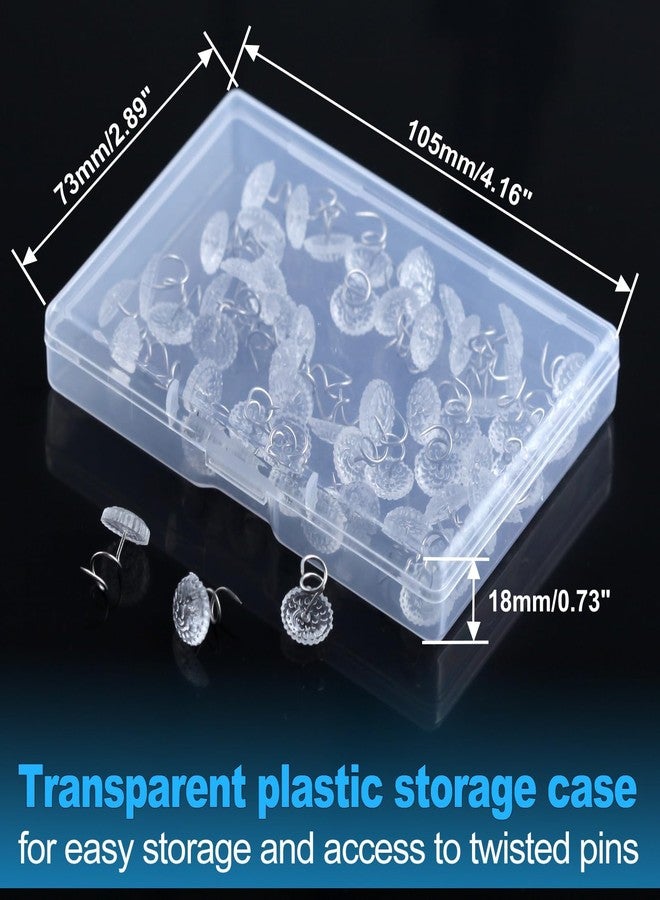 GOLD DEER 50PCS Upholstery Tacks Twist Pins Bed Skirt Pins Stainless Steel Twist Pins with Clear Heads Headliner Repair Kit Headliner Pins for Slipcovers and Bedskirts - Image 5