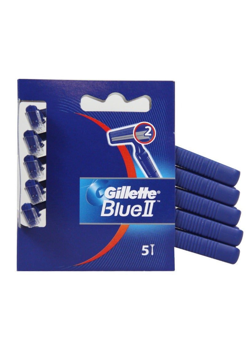 Gillette Blue II Mens Disposable Razors 5 Pack