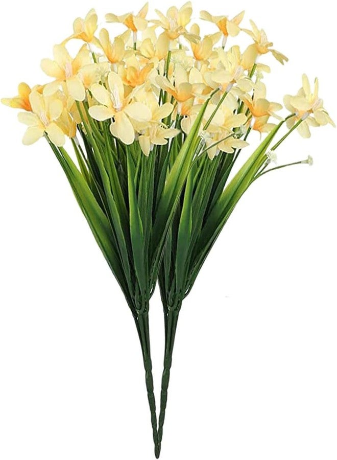 Dekorly Daisy Artificial Flowers for Outdoors Decoration Flower for Cafe Office Party Wedding Restuarent Table Decor Bedroom Living Room Bathroom Dining Room Tabletop Decor. | Set of 2 (Cream) - Image 1
