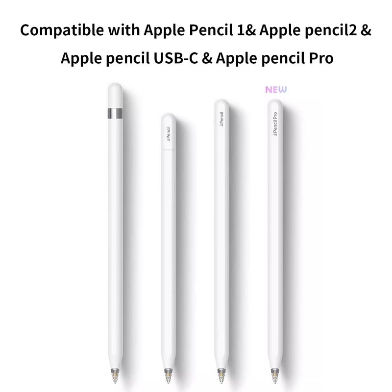 Love Mei Replacement Pencil Tips for Apple Pencil Pro,Pencil Pro Tips fit for Apple 2nd 1st Gen USB-C,and Logitech Crayon Digital Pencil,Needle Pencil Tips with Case,Noiseless IPad Pro Pencil Sets(4B&2B) White - Image 3