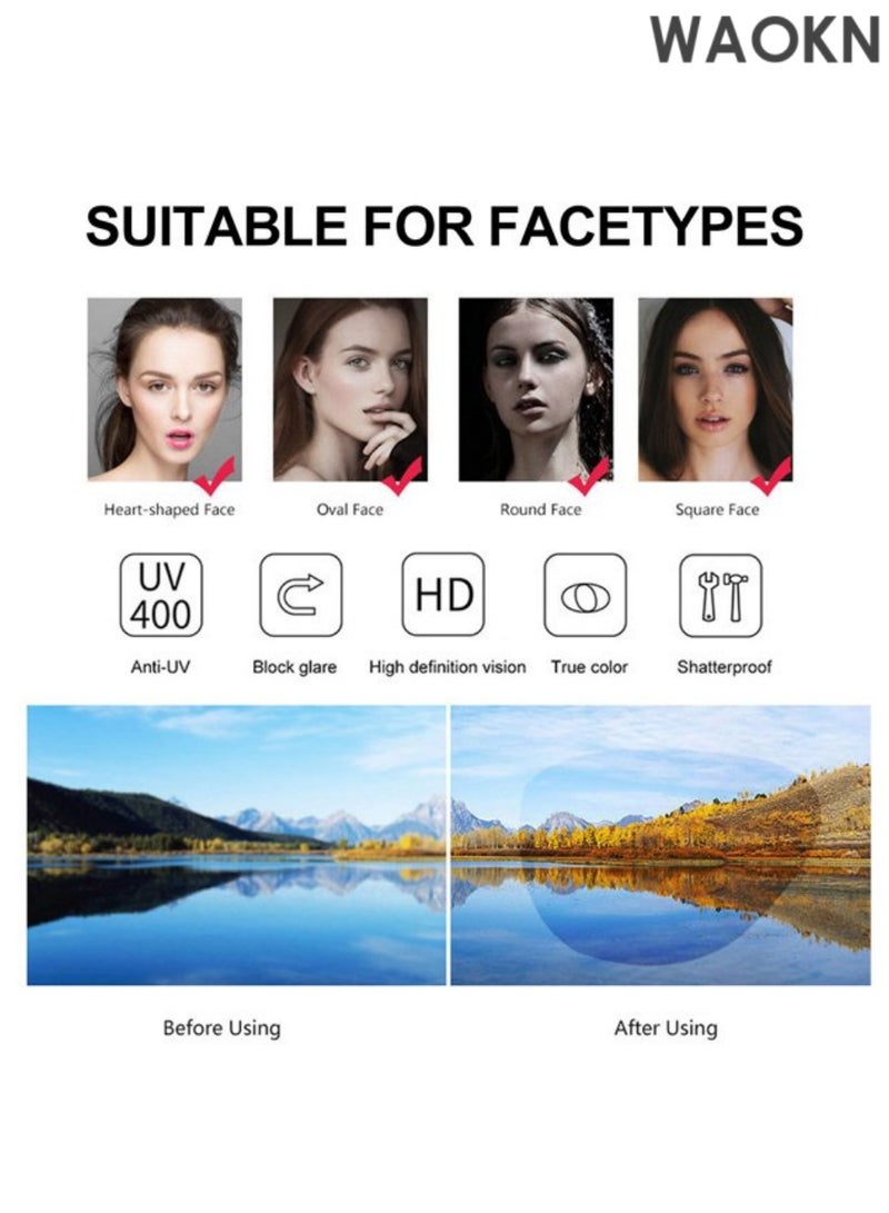 دبليو أيه أو كي أن نظارات قراءة مرنة TR90 للنساء، قارئ كمبيوتر عصري مضاد للضوء الأزرق مع مفصل زنبركي. نظارات القراءة، نظارات عصرية باللون الذهبي الوردي، نظارات بإطار من التيتانيوم خفيف الوزن، نظارات عمل بإطار كامل، إطار نظارات للرجال والنساء. - Image 5