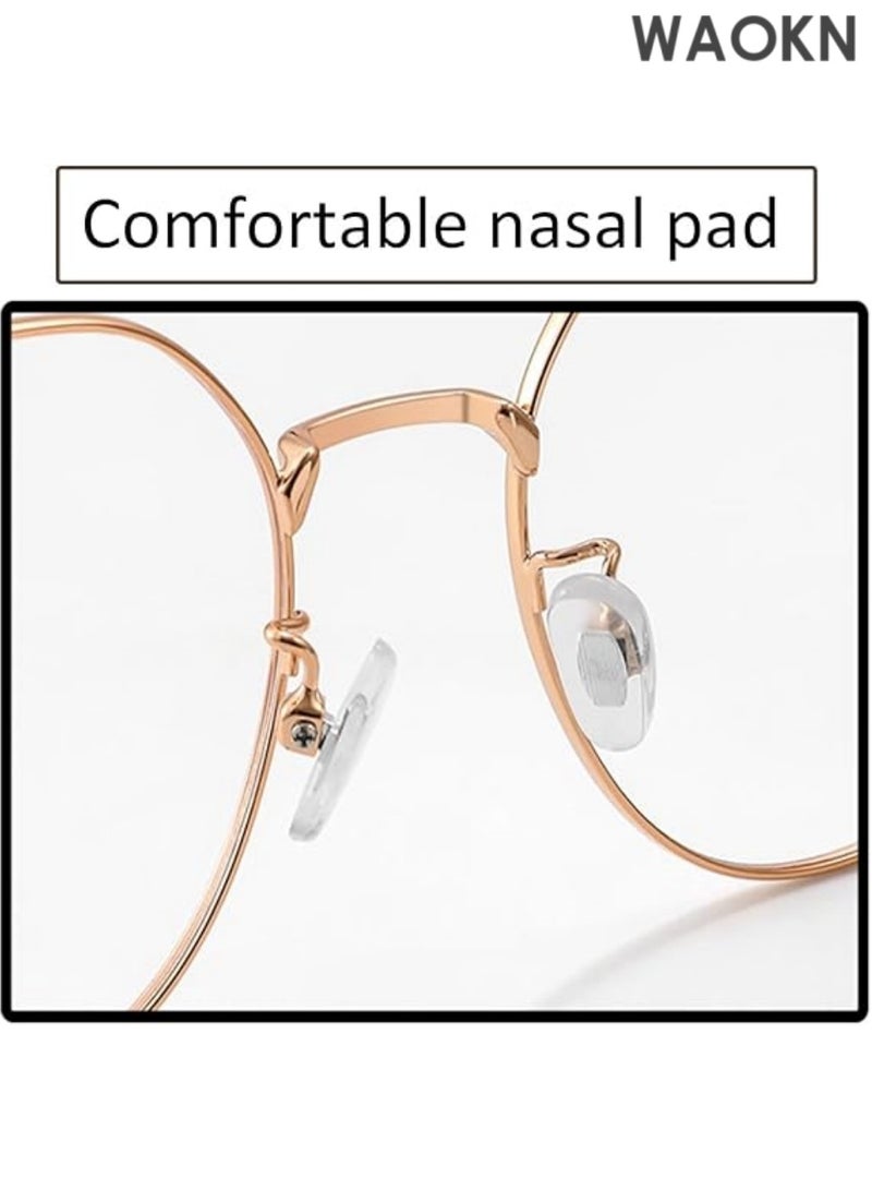 دبليو أيه أو كي أن نظارات قراءة مرنة TR90 للنساء، قارئ كمبيوتر عصري مضاد للضوء الأزرق مع مفصل زنبركي. نظارات القراءة، نظارات عصرية باللون الذهبي الوردي، نظارات بإطار من التيتانيوم خفيف الوزن، نظارات عمل بإطار كامل، إطار نظارات للرجال والنساء. - Image 4