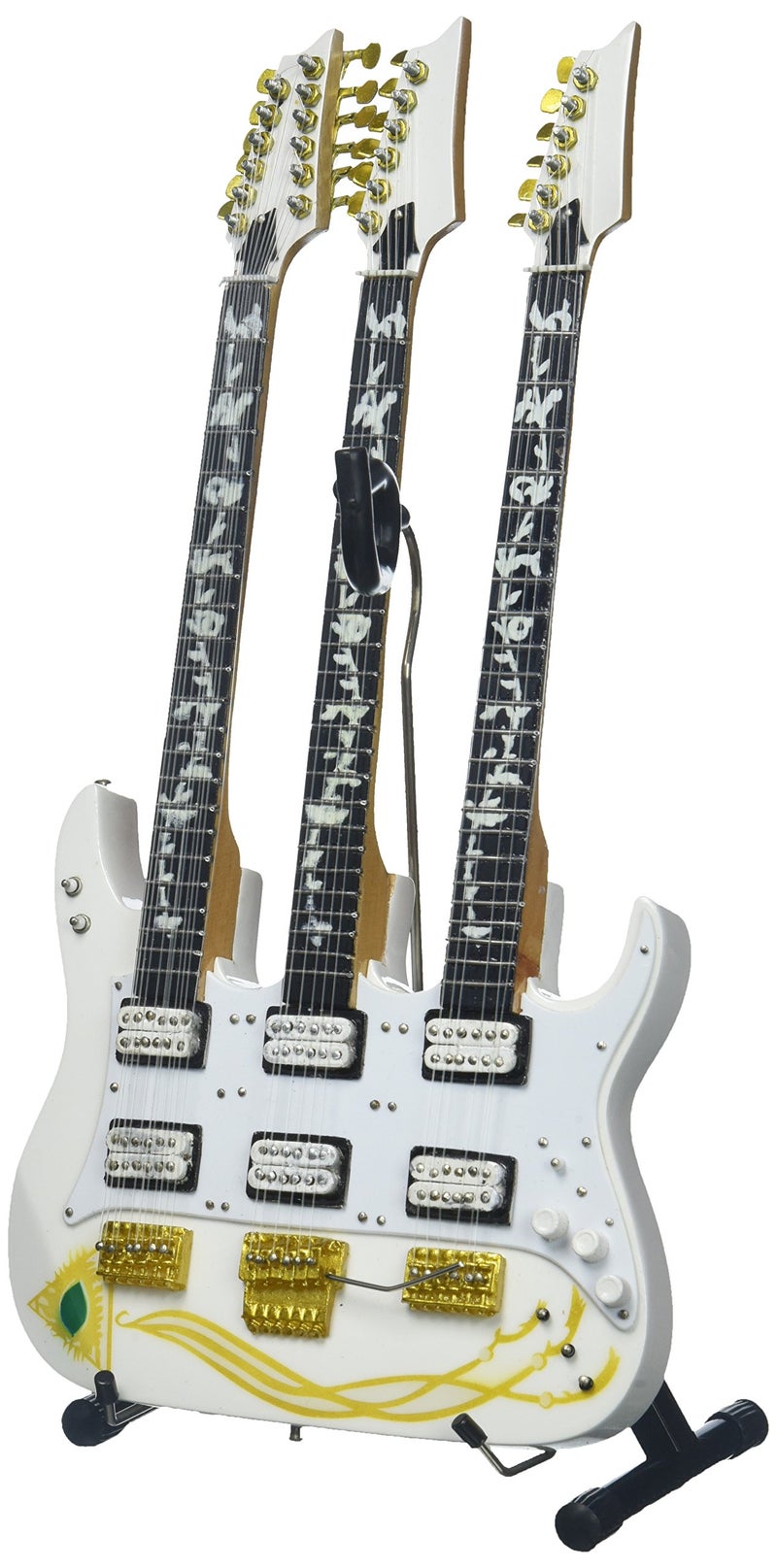 AXE HEAVEN Steve Vai Signature JEM Triple Neck Mini Guitar, Wood
