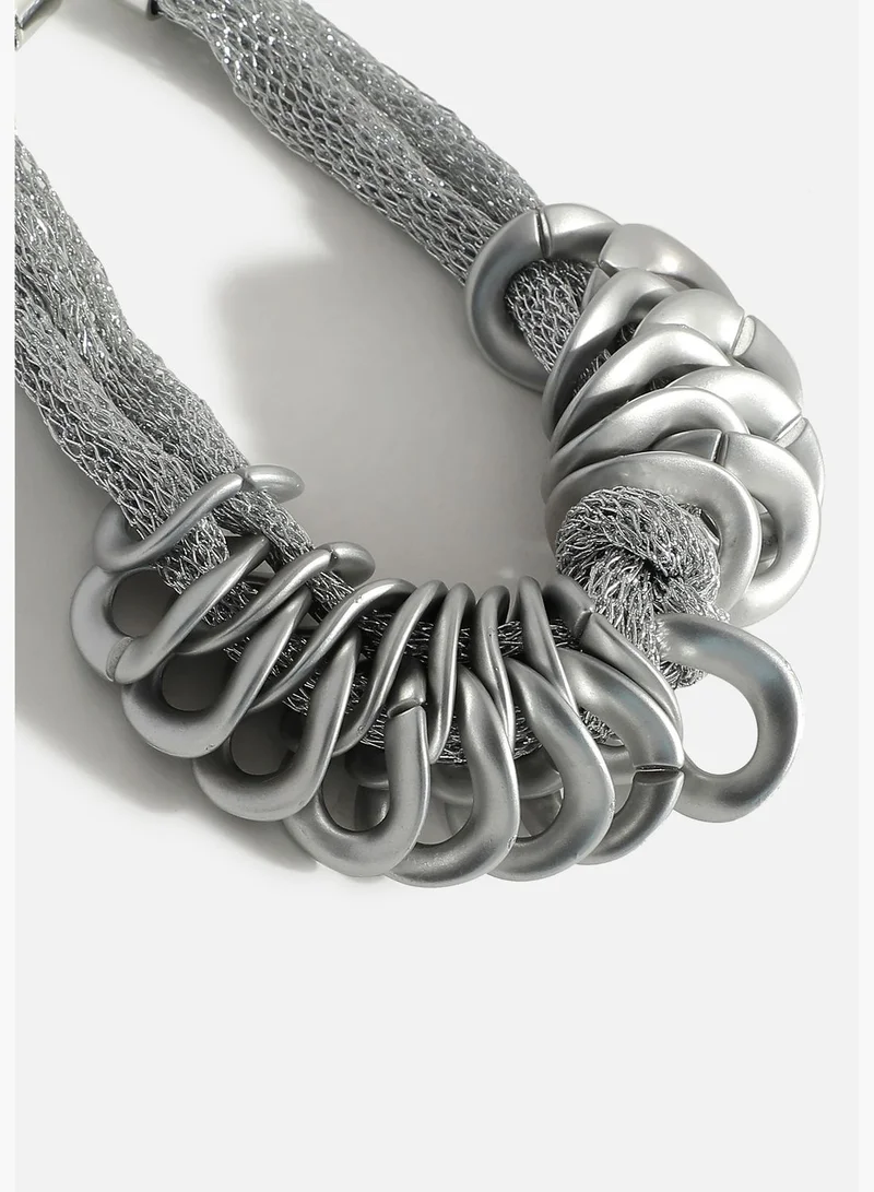 SOHI Silver Plated Designer Necklace