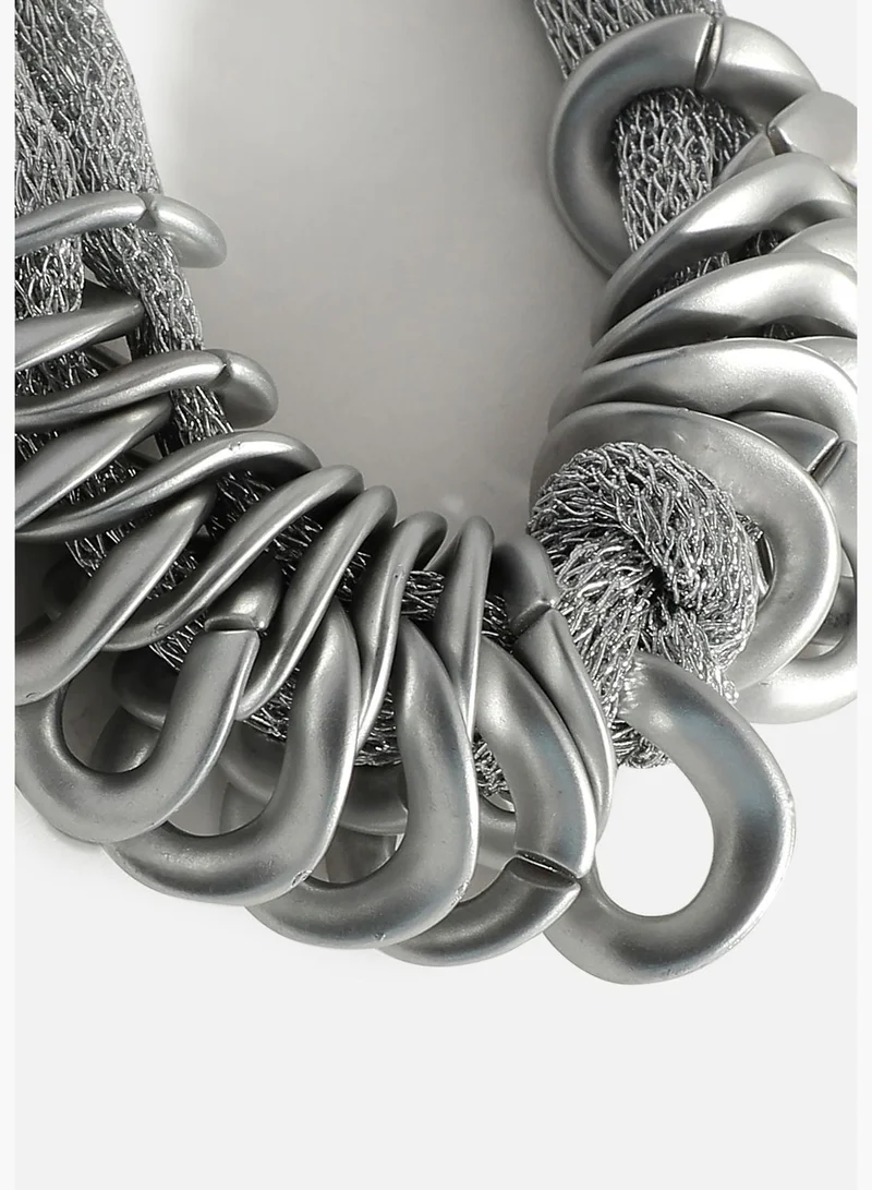 SOHI Silver Plated Designer Necklace