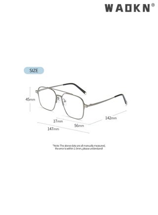 Magnetic Clip on Sunglasses Set for Men & Women Polarized UV Protection Retro Square Eyeglasses,2 in 1 Double Beam Magnetic Sunglasses Compatible with Degree Myopia Glasses Frame - view 5