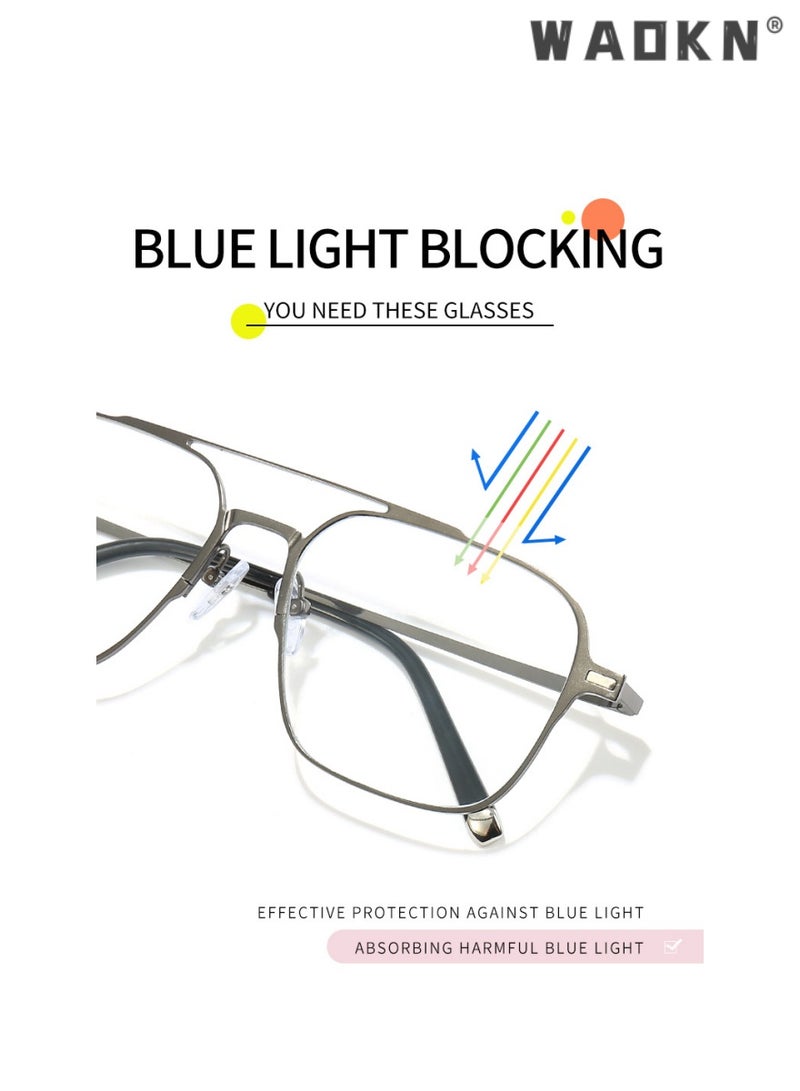 دبليو أيه أو كي أن مجموعة نظارات شمسية مغناطيسية مستقطبة للرجال والنساء نظارات طبية مربعة للحماية من الأشعة فوق البنفسجية مستقطبة ، نظارات شمسية مغناطيسية مزدوجة الشعاع 2 في 1 متوافقة مع إطار نظارات قصر النظر - Image 3