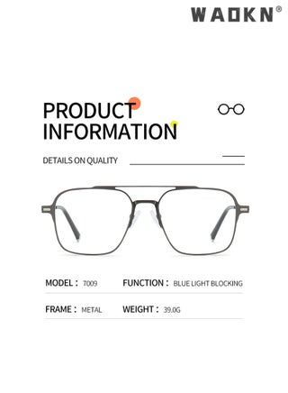 Magnetic Clip on Sunglasses Set for Men & Women Polarized UV Protection Retro Square Eyeglasses,2 in 1 Double Beam Magnetic Sunglasses Compatible with Degree Myopia Glasses Frame - view 4