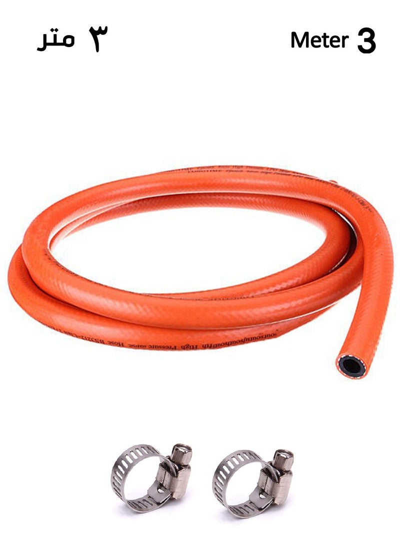 Glass Gas Stove Of 3 Burners And 3 Meter  Gas Hose With Sealing Plugs  - Image 5