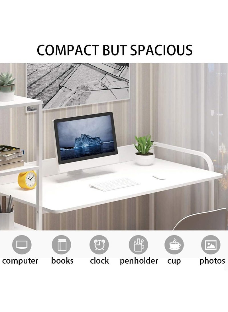 DubaiGallery Computer Table Desk Home Office Workstation Large Laptop Table with Bookshelf Storage Shelf and Large Desktop for Study Working and Gaming  - Image 4
