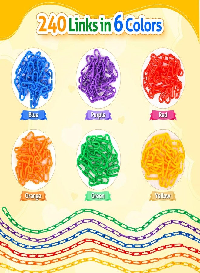 Laffunz Fine Motor Skills Toys Plastic Chain Links for Kids, Sensory Counting Toys Toddlers Math Manipulatives Math Games Preschool Kindergarten Classroom Must Haves Color Recognition Learning Games - Image 5