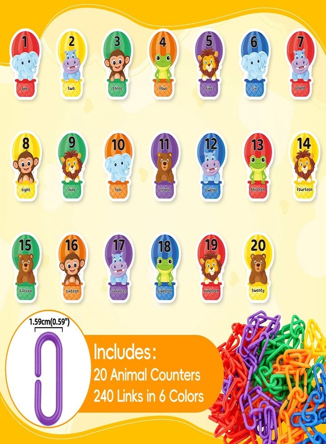 Laffunz Fine Motor Skills Toys Plastic Chain Links for Kids, Sensory Counting Toys Toddlers Math Manipulatives Math Games Preschool Kindergarten Classroom Must Haves Color Recognition Learning Games - Image 3