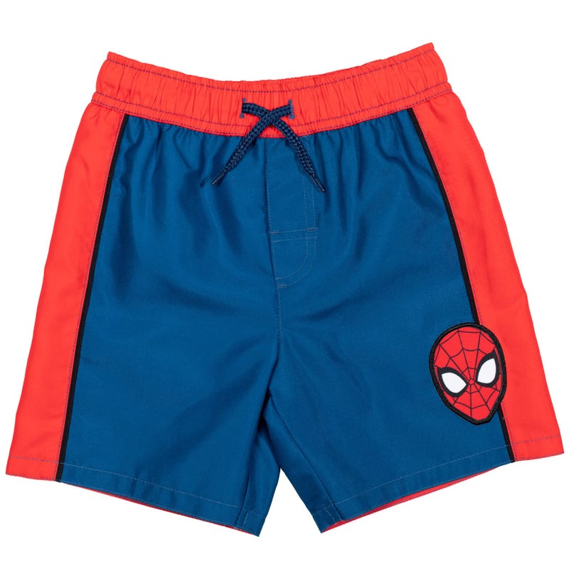 Marvel Spider-Man Little Boys UPF 50+ Cosplay Rash Guard & Swim Trunks Outfit Set Red/Blue 5-6 - Image 5