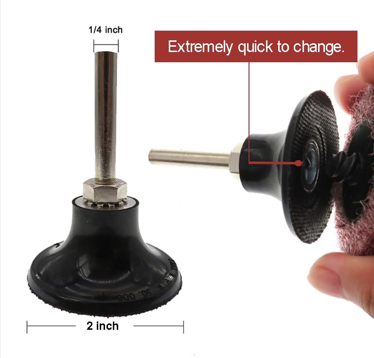COSPOF 2 Inch Sanding Discs Assortment,Surface Conditioning Discs,Quick Change Design,Coarse/Medium/Fine 60 Pcs and 1/4'' Pad Holder 1Pcs. - Image 5
