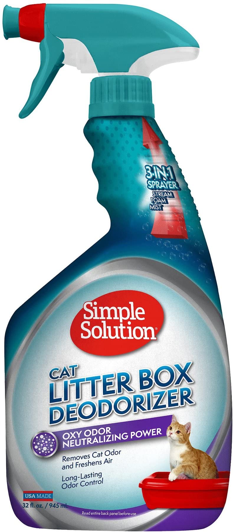 Simple Solution Cat Litter Deodorizer | Litter Box Odor Eliminator | 32 Ounces - Image 1