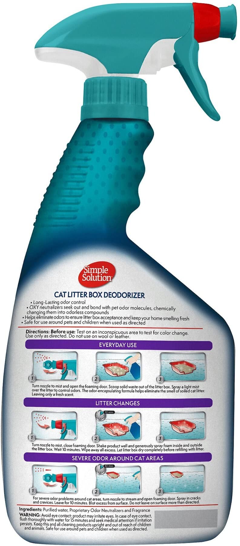 Simple Solution Cat Litter Deodorizer | Litter Box Odor Eliminator | 32 Ounces - Image 2