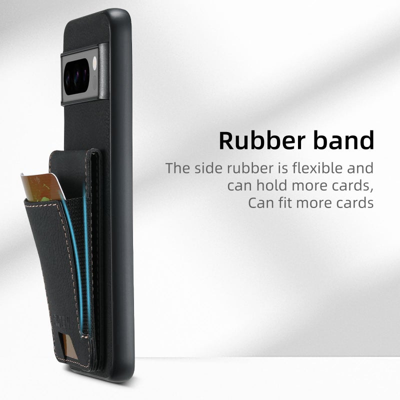 Suteni For Google Pixel 10 H03 Litchi Leather Card Bag Stand Back Phone Case(Black) - Image 4