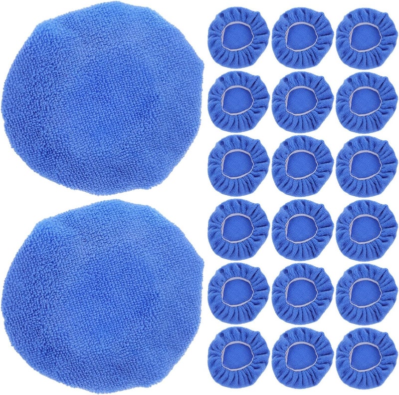 24pcs Car Polisher Pad Bonnets 5-6 Inch Microfiber Buffer Polishing Covers for Automotive Wax Applicator Vehicle Cleaning Buffing Pads Set - Image 1