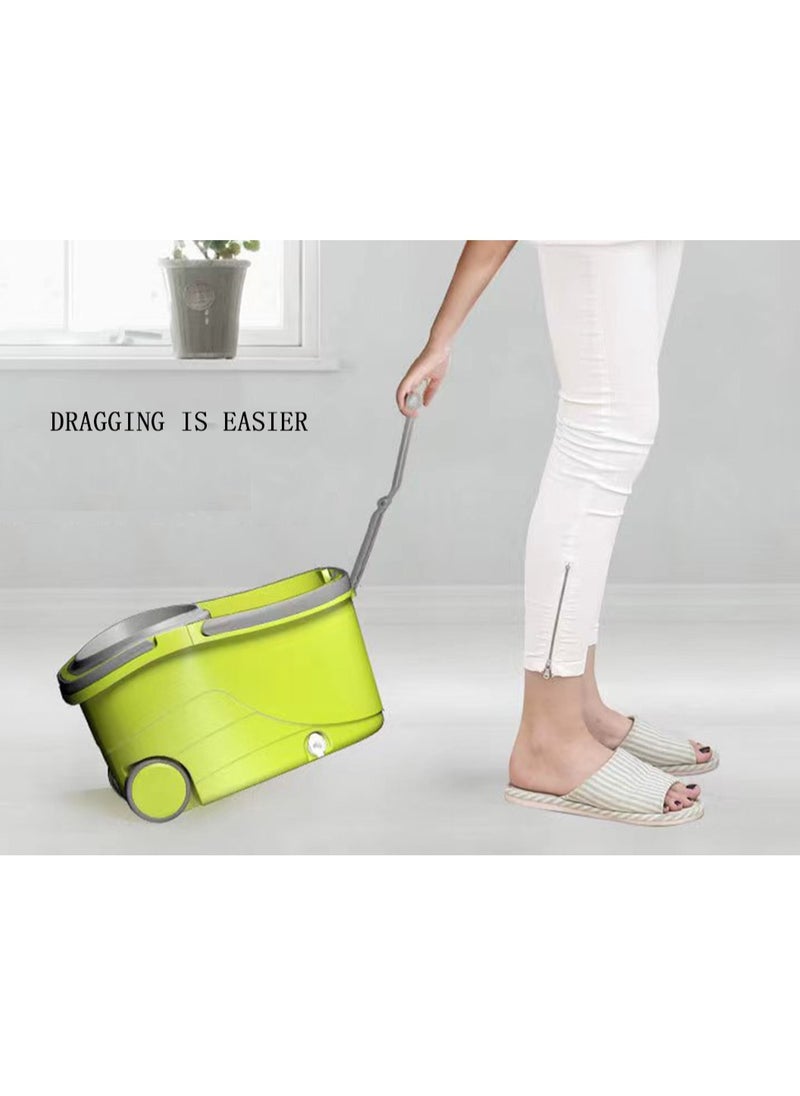 Generic - Spin Mop and Bucket Set Floor Mop Bucket with Wringer & Wheels - Image 1