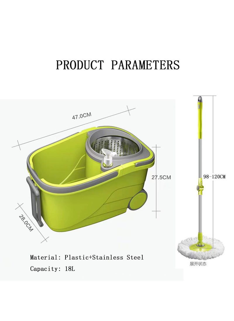 Generic - Spin Mop and Bucket Set Floor Mop Bucket with Wringer & Wheels - Image 1