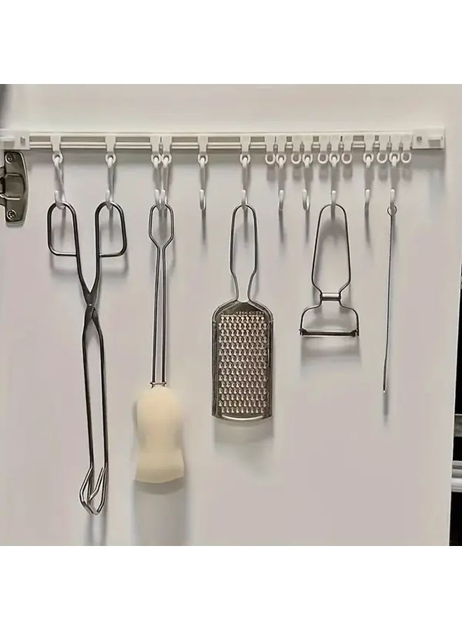 10 S Hook Models With Track Pulley Self Adhesive Wall Hanging Set For Kitchen Cabinet Door Easy No Drill Installation - Image 4