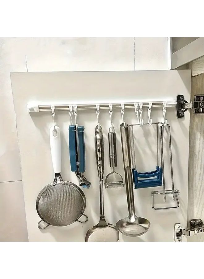 10 S Hook Models With Track Pulley Self Adhesive Wall Hanging Set For Kitchen Cabinet Door Easy No Drill Installation - Image 3
