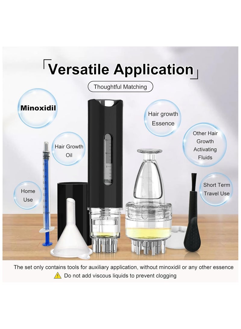 Generic Hair Oil Applicator, Scalp Applicator Comb, Ball Root Comb Applicator Bottle, Applicator Comb,2Pcs Scalp Applicator Comb Set,Minoxidil Serum Liquid Massager To Promote Hair Growth,Roller Ball Scalp Massage Comb（Black） - Image 2