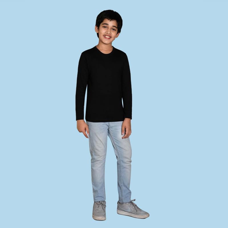 Nusyl Black Kinda sus Text Printed Full Sleeve Cotton T-Shirts for Boys| Rib Round Neck Tees for Boys|Casual T-Shirt for Boys |Long Lasting Print Colors | - Image 4