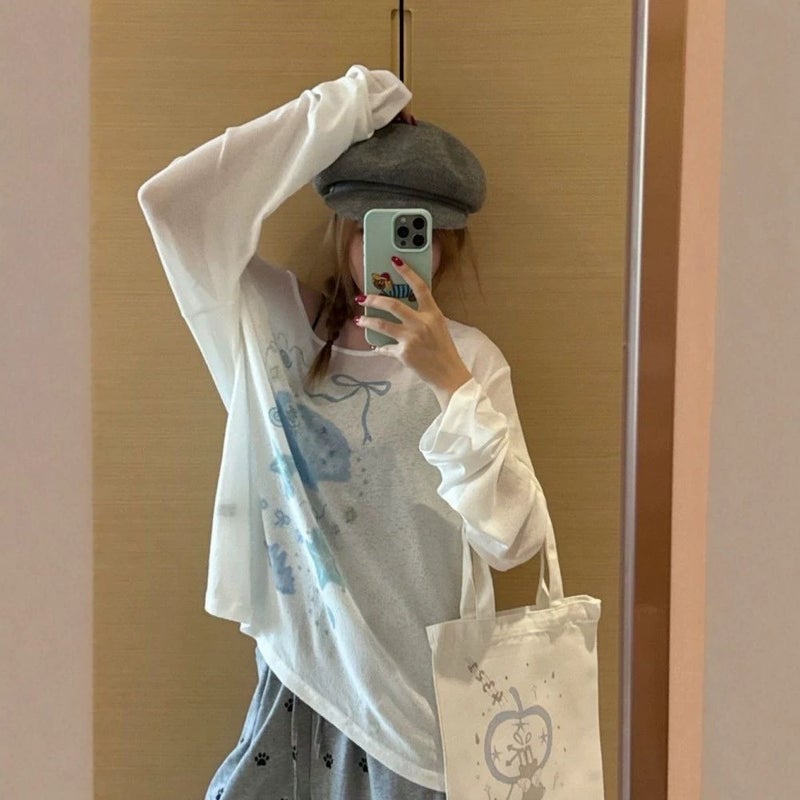 Women's Long Sleeve Printed T-Shirt with Sun Protection - Image 2
