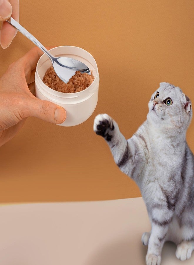 oruola ملاعق أورولا للقطط 3 قطع للطعام الرطب، مغرفة طعام للكلاب بمقبض طويل 5.9 بوصة، ملعقة طعام للقطط من الفولاذ المقاوم للصدأ، ملعقة خلط لطيفة على شكل مخلب قطة من السيليكون لعلب طعام الكلاب والقطط (أبيض، أسود، وبرتقالي) - Image 5