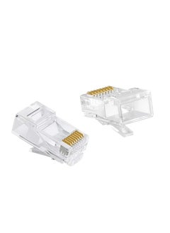 Kuwes 25-Piece Open End Pass Through Cat6 Lock Style Safety Connector Set Clear/Gold  - Image 2