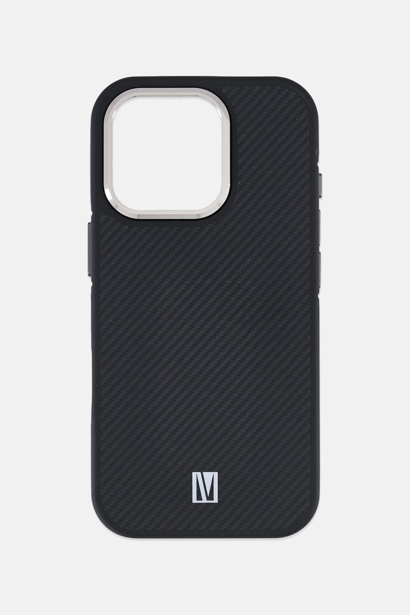 LEVELO iPhone 16 Pro Ox Carbon Phone Case, Black - Image 1