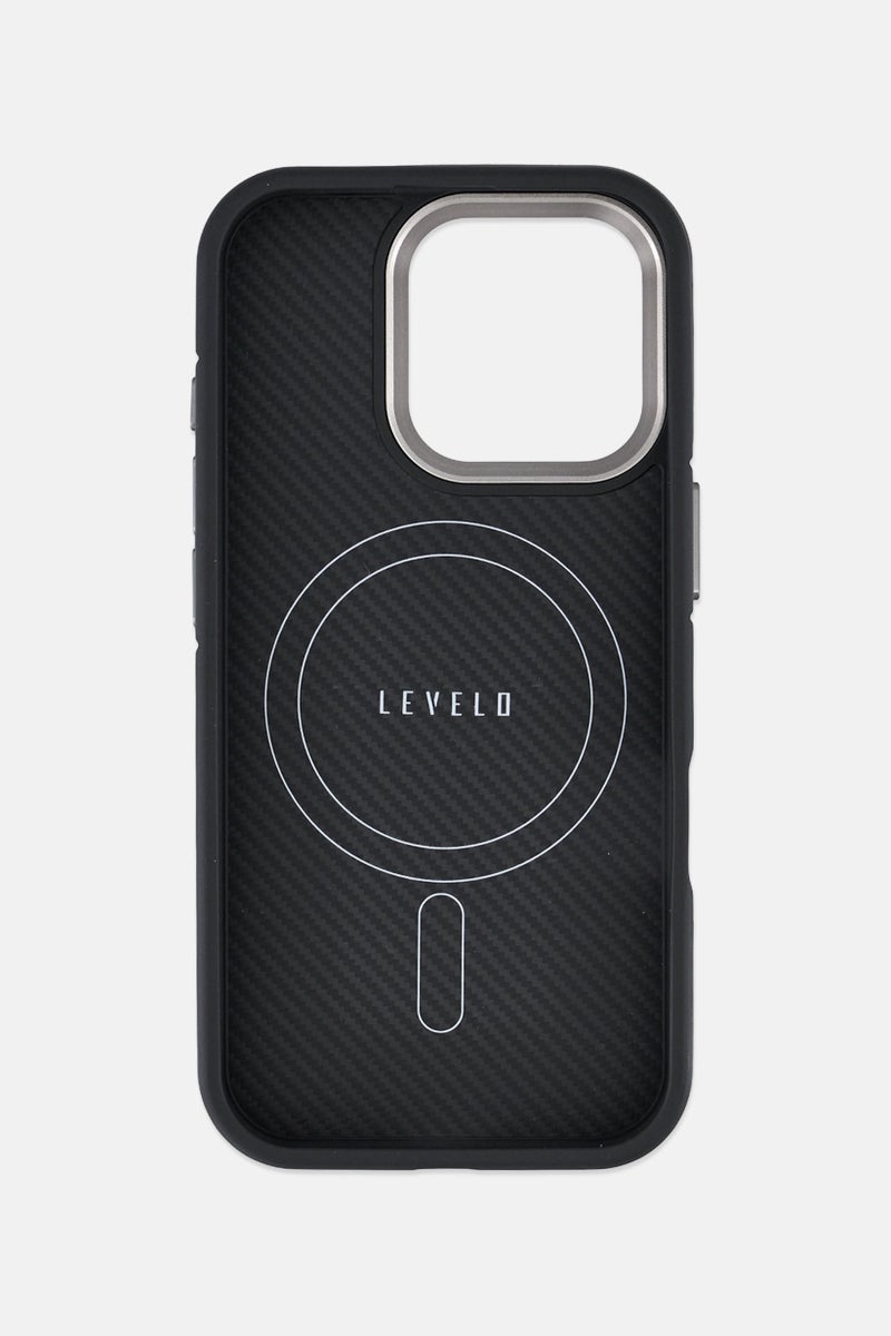 LEVELO iPhone 16 Pro Ox Carbon Phone Case, Black - Image 4