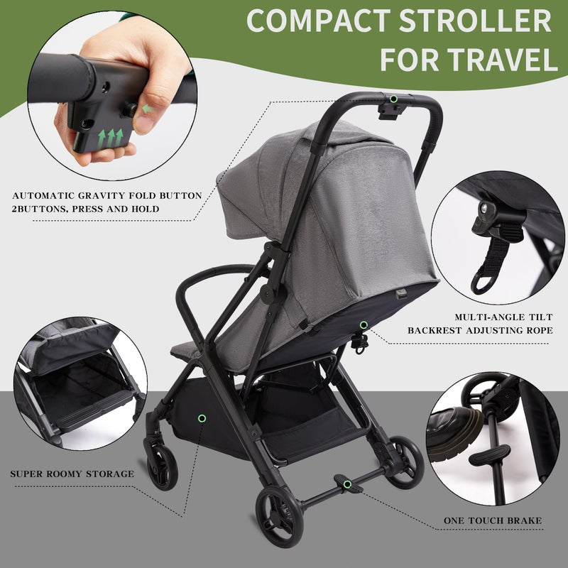 COOL KIDS Gravity Automatic Fold Travel Stroller - Image 5